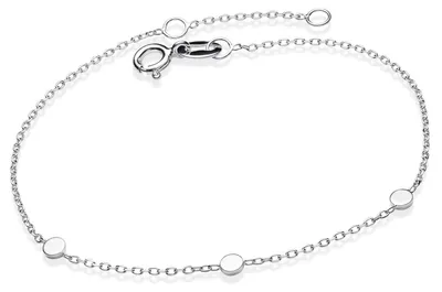 Produktbild von MATERIA Armkette Damen Silber 925 - zartes Armband für Frauen mit runden Plättchen 17 + 2cm Verlängerung in Etui SA-95