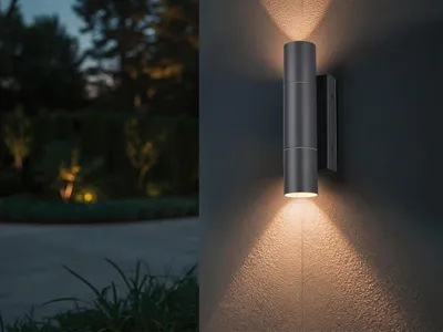 Produktbild von LED Außenwandleuchte Up Down Anthrazit - Hauswand Fassadenbeleuchtung, Höhe 23cm