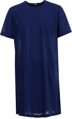 Produktbild von Herren Nachthemd kurzärmelig uni mit Brusttasche Schlafshirt, Farbe:Navy, Größe:M