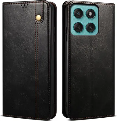 Immagine prodotto di Custodia per Motorola Edge 60 Fusion in pelle flip case portafoglio con funzione stand nero