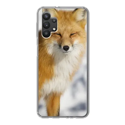 Produktbild von MuchoWow® Handyhülle Schutzhülle Hülle für Samsung Galaxy A32 5G Fuchs - Schnee - Rot Silikon Softcase Handy Hülle - Softcase