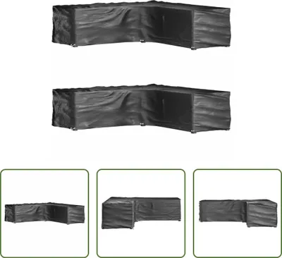 Image de The Living Store Housses pour meubles de jardin en L 2 pcs. 16 oeillets 250x250x70 cm