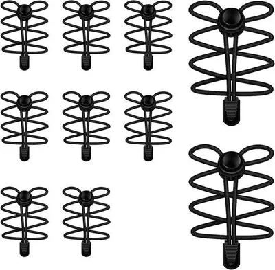 Produktbild von Elastische Schnürsenkel mit Schnellverschluss, 5 Paar schwarz