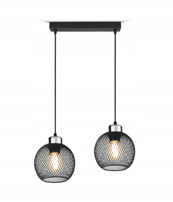 Obrázek produktu pro LUXOLAR - Závěsné svítidlo se sítí 2 plameny, závěsná lampa loft černá kovová E27 60 W - stropní svítidlo do obývacího pokoje, kuchyně - loft design