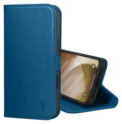 Image de Étui en cuir de qualité pour smartphone, avec porte-cartes et support