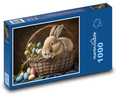 Obrázek produktu pro martinpuzzle - Puzzle 1000 - Velikonoční košík - zajíček, vejce