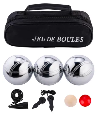 Obrázek produktu pro Míčky pro pétanque, 3 kusy - Klasická hra pétanque, hmotnost 720 g, průměr 74 mm