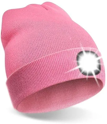 Produktbild von Elektrische LED Mütze für Winteraktivitäten, rosa, LED-Beanie