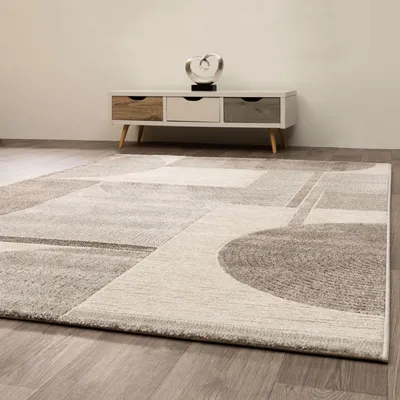 Produktbild von Steffensmeier Kurzflor Teppich Amantea | Wohnzimmer | Modern | Schlafzimmer | Pflegeleicht, Grau, Größe: 80x150 cm