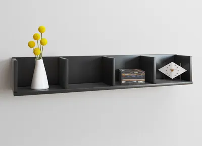 Produktbild von VCM Hängeregal "Honsa", Board für Bücher, Figuren, CDs, H 15 x B 97 x T 17 cm, Farbe Schwarz