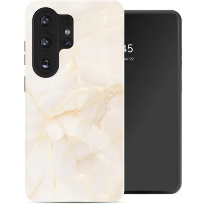 Produktbild von Selencia Vivid Backcover für das Samsung Galaxy S26 Ultra – Golden Beige Marble