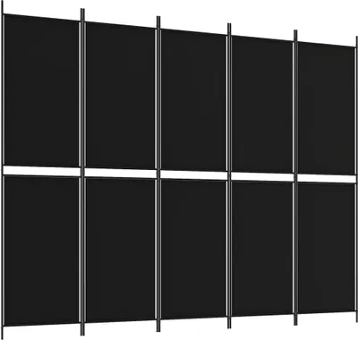 Produktbild von vidaXL 5-tlg. Paravent Schwarz 250x200 cm Stoff
