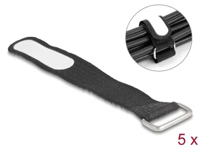 Productafbeelding van Delock 19603 DELOCK Klettkabelbinder mit Schlaufe L 127 x B 20 mm schwarz
