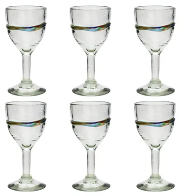 Immagine prodotto di Bicchiere da vino artigianale con strisce multicolore