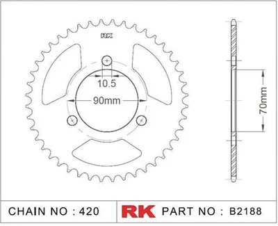 Produktbild von Rk Kettenrad 420 38z Stahl silber