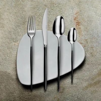Image de Cuillères à soupe noires Amefa (12 pièces)