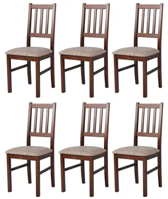 Image de ESSZIMMERSTUHL - Lot de 6 chaises Bos, modèle 4, en noyer, Berlin, neuf
