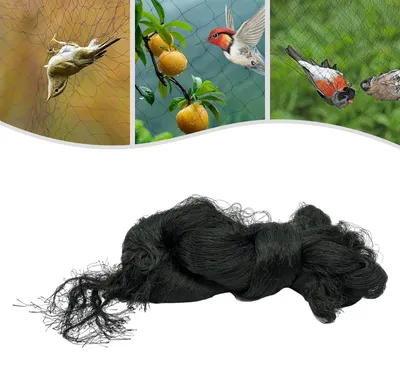 Obrázok produktu pre Sieť na ochranu vtákov – sieť na rybníky a záhrady – oka 5 cm – polyester odolný voči UV žiareniu – opakovane použiteľná – obdĺžnikový tvar – čierna farba