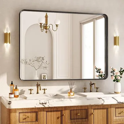 Imagen del producto de Espejo de pared rectangular Silecomplaza con marco profundo, 122 x 75 cm, color
