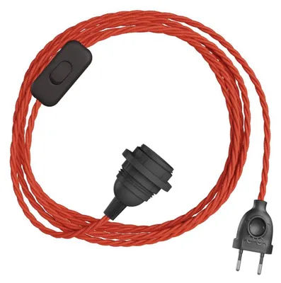 Immagine prodotto di Creative Cables - SnakeBis Twisted per paralume - Cablaggio con portalampada e cavo trecciato in tessuto