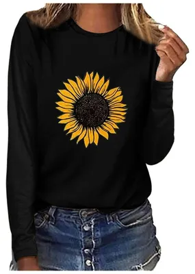 Image de T-shirt à manches longues pour femmes - Coupe ample et matière douce - Noir - Taille S