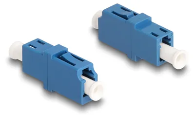 Produktbild von Delock - Netzwerkkoppler - LC (W) zu LC (W) - Glasfaser - Simplex - 0.2 dB - Blau (Packung mit 2)
