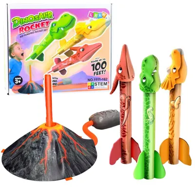 Produktbild von Dinosaurier-Vulkan-Raketenwerfer-Set aus Schaumstoff, bunt