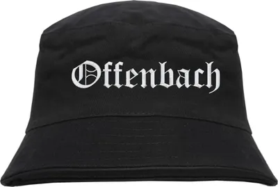 Produktbild von Offenbach Fischerhut - Altdeutsch - bestickt -  Bucket Hat Anglerhut Hut Anglerhut Hut  Schwarz L/XL