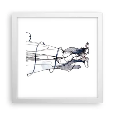 Produktbild von Gerahmtes Poster - Weißer Rahmen - Hände Surrealismus Grafik - 30x30 cm - Wand Bild - Wanddeko - Wandbilder - Kunstposter - Wandposter - Bilderrahmen - Bilder - Kunstdruck - P2WAC30x30-4447