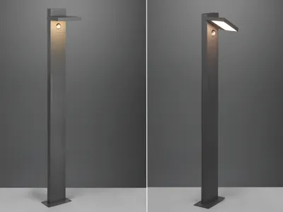 Produktbild von LED Wegeleuchten 2er Set mit Bewegungsmelder Anthrazit Gartenlampen mit Strom