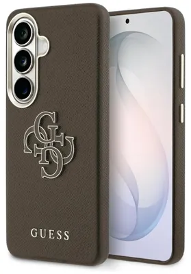 Zdjęcie produktu dla Etui Guess Grained Big 4G Metal Logo do Samsung Galaxy S26 brązowy