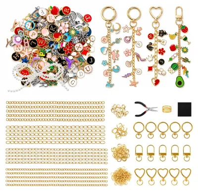 Schlüsselanhänger-Bastelset, 316 Teile, DIY-Schmuck, Anhänger