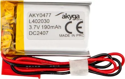 Produktbild von Li-Po Akku LP402030 Akyga AKY0477 3.7V / 190mAh PCM JST 2-Pin Stecker 150mm