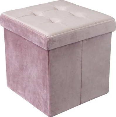 Immagine prodotto di Milani Home - pouf quadrato, velluto, seduta poggiapiedi, rosa, 38 x 38 x 38 cm