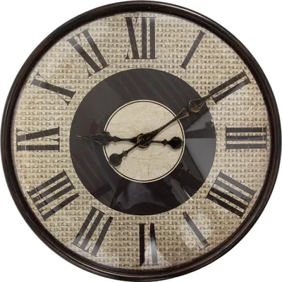 Produktbild von Clayre & Eef Wanduhr Ø 50x6 cm Braun Beige Kunststoff