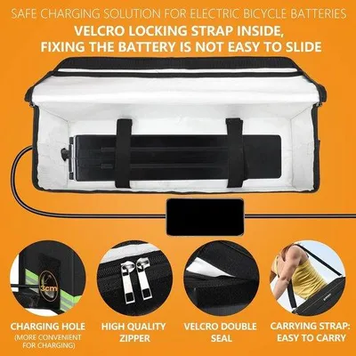 Image de Batteries électriques pour vélo - étanches et ignifuges - sac de transport - 1 pièce - 43 cm