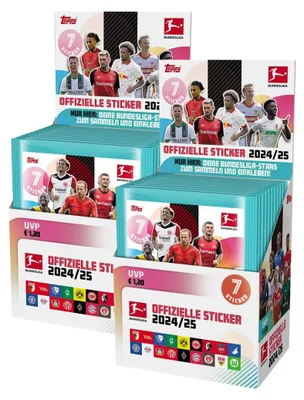 Produktbild von Topps Bundesliga Sammelsticker 2024/2025 - 2 Displays (100 Tüten)