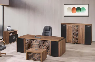 Produktbild von Komplettbüro Büromöbel Schreibtisch Büro Bürotisch Set 4tlg Holz Braun