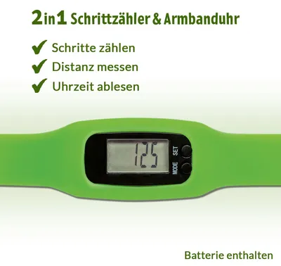 Produktbild von Moses. Expedition Natur, 2-in-1 Schrittzähler & Armbanduhr, für Kinder, verstellbares Armband