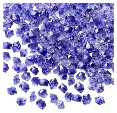Produktbild von 500 Stück Klare Eiswürfel aus Acryl, Dekorative Diamanten, Wiederverwendbare Kristallsteine zur Dekoration, Zubehör für Hochzeit, Party, Aquarien, Vasen (5x7mm, Lila)