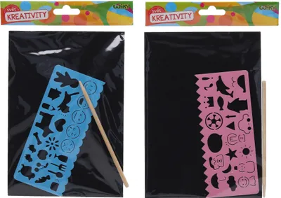 Produktbild von Kratzbild A5 + Schablone + Bleistift