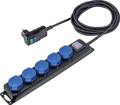 Immagine prodotto di as-Schwabe 38604 as-Schwabe PRCD 5-fach Steckdosenleiste mit Schalter 4,5 m schwarz