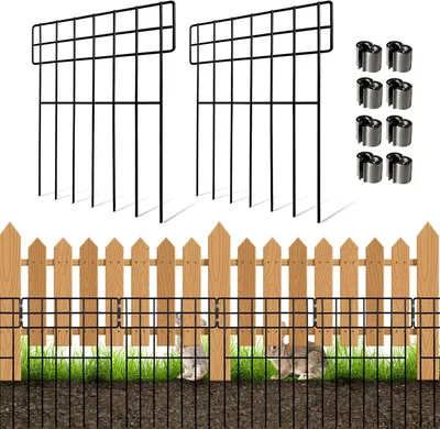 Immagine prodotto di Pannelli di recinzione in metallo per giardino e aiuole - 25 pezzi - Neri