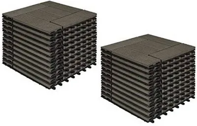 Immagine prodotto di Piastrelle per terrazza in WPC (legno-plastica composita), set da 22 pezzi, ideali per terrazzi, balconi o aree esterne. Dimensioni: 30x30x1,8 cm