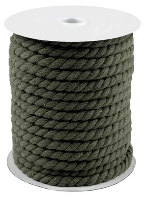 19m Baumwollseil 8mm geflochten Baumwollschnur Baumwollkordel khaki