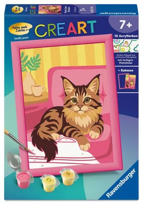 Produktbild von CreArt, Malen nach Zahlen Kinder - Maine-Coon-Kätzchen