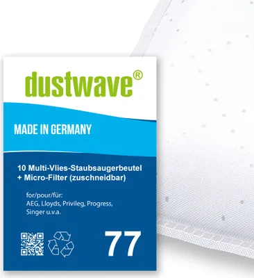 Produktbild von Sparpack - 10 Staubsaugerbeutel passend für AEG - Vampyr 751 i Bodenstaubsauger von dustwave® Markenstaubbeutel –  Germany + inkl. Micro-Filter