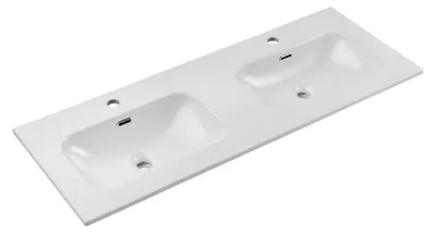 Immagine prodotto di Lavabo da incasso LARGO 120 cm doppio lavabo Vetroceramica bianco lucido design