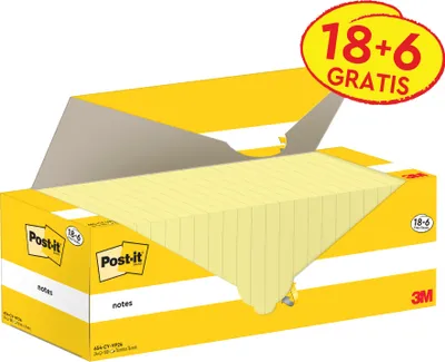 Produktbild von Post-It 3M , Haftnotizen, gelb, Rechteck, Gelb, Papier, 127 mm, 76 mm, 100 Blätter