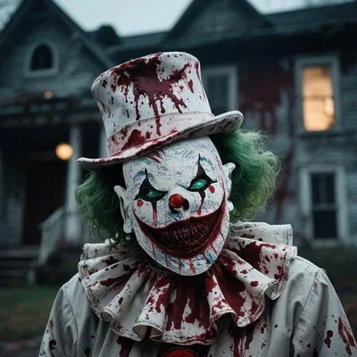 Zdjęcie produktu dla Maski klaunów, maski klaunów na Halloween, maski z przerażającymi uśmiechami, maski morderców, maski demonów bez włosów, maski lateksowe dla każdego